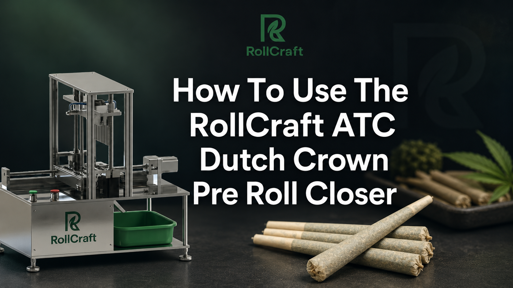 The RollCraft ATC is a tabletop Dutch crown closer built for craft-scale and mid-market production. It closes 72 pre-rolls per cycle