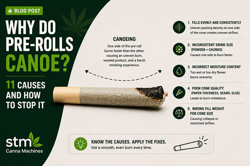 Pre-roll canoeing causes and how to stop it - RollCraft pre-roll filling machine